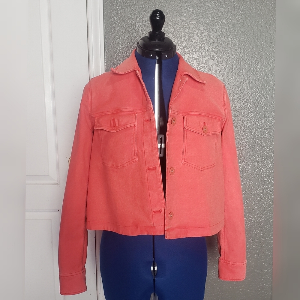 Anthropologie Jacket Long Sleeve Salmon